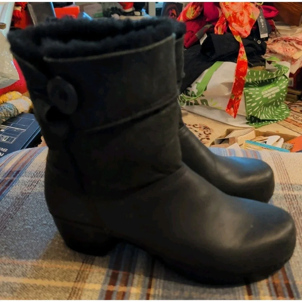 DANSKO STORMY Women's Ankle Boot Black Leather Genuine Sheepskin Size 8-8.5/39
